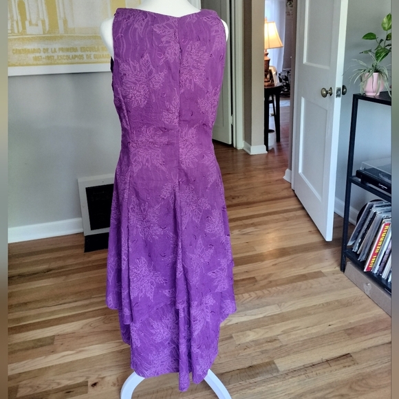 Vintage Chic Asymmetrical Purple Dress ART - Picture 7 of 8